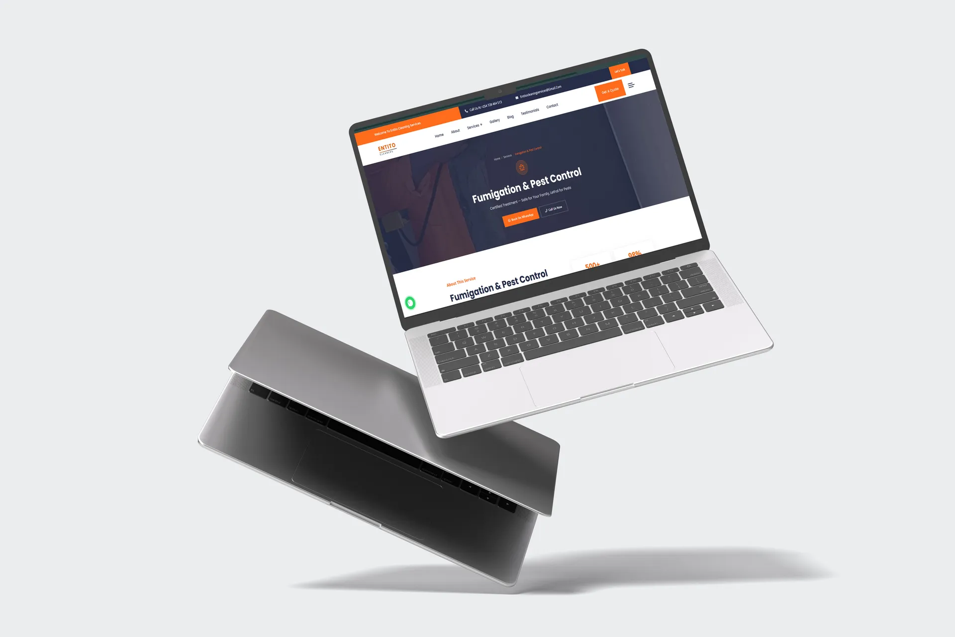 Entito Cleaning website by Mocky