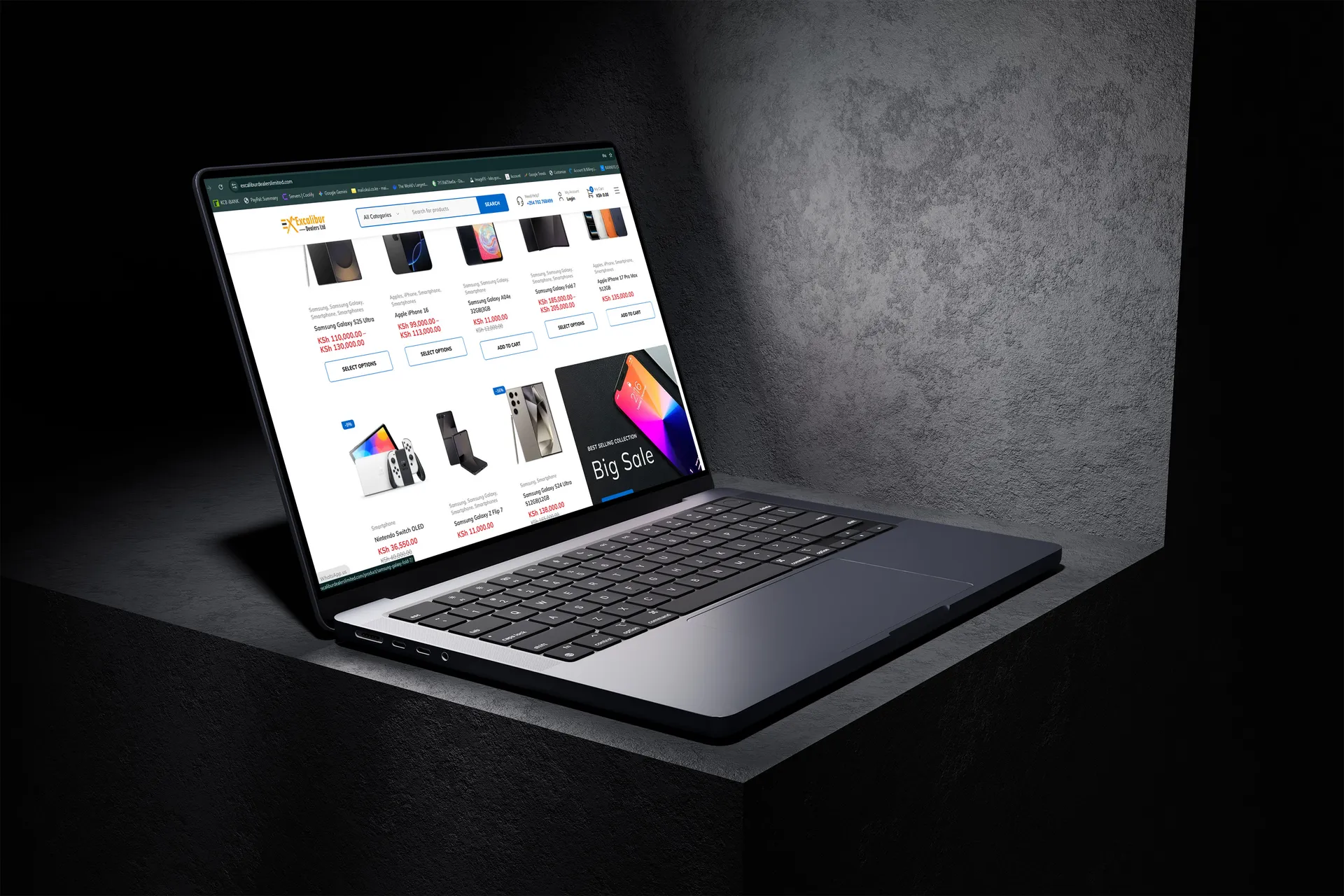 Excalibur Dealers Limited website by Mocky