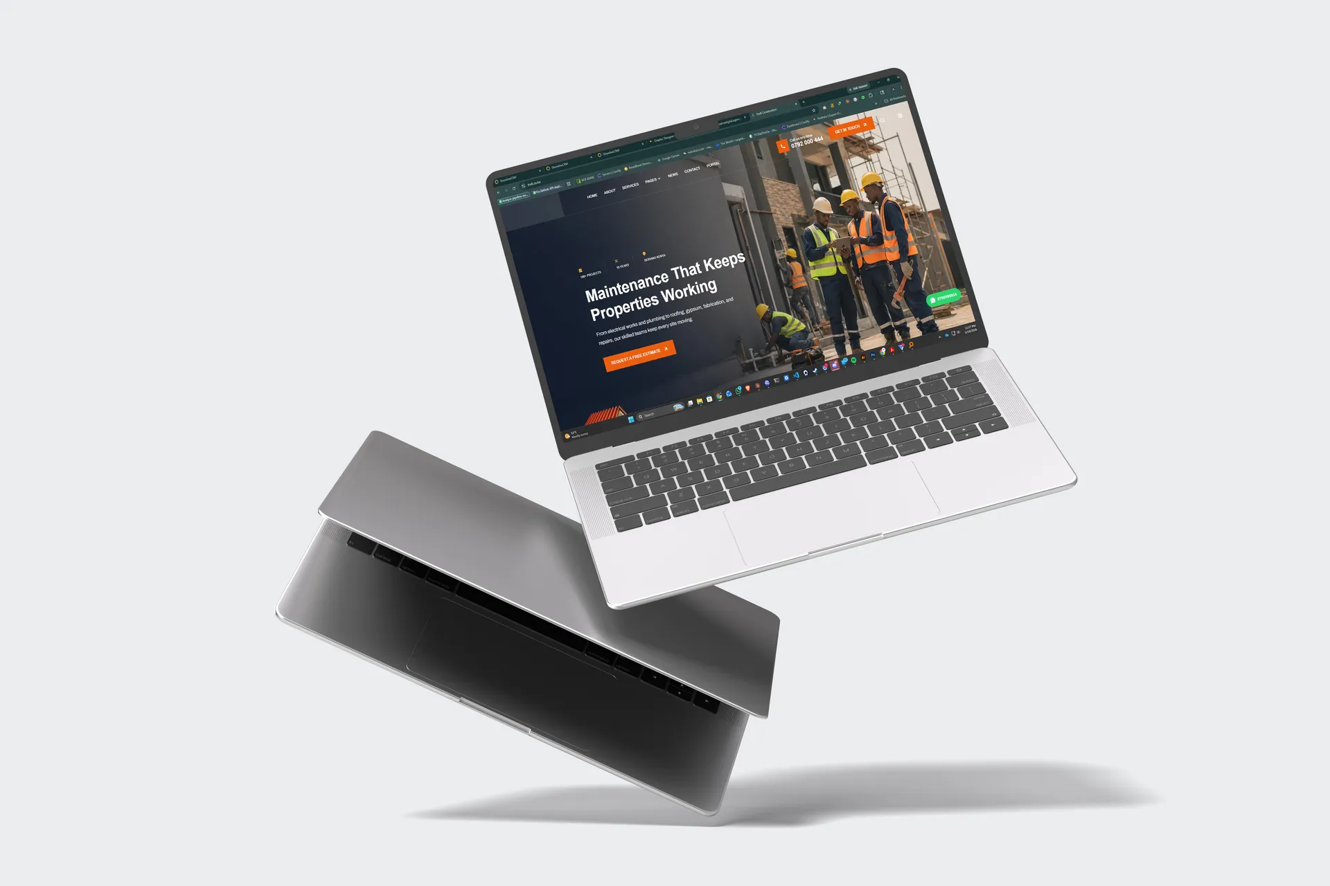 Fre8 Construction website by Mocky