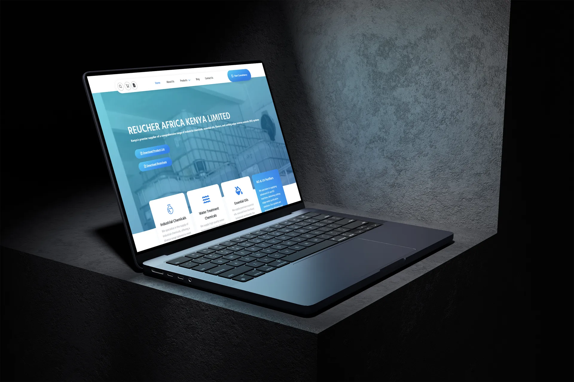 Reucher Africa Kenya Ltd website by Mocky